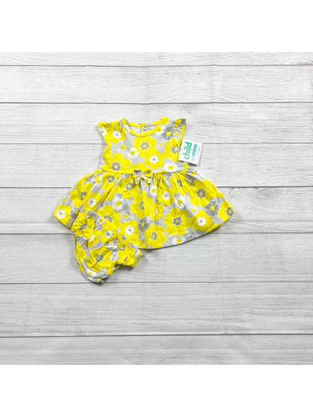 Child Of Mine By Carter's Baby Dress Bloomer Set Yellow Floral NWT 0-3 Months